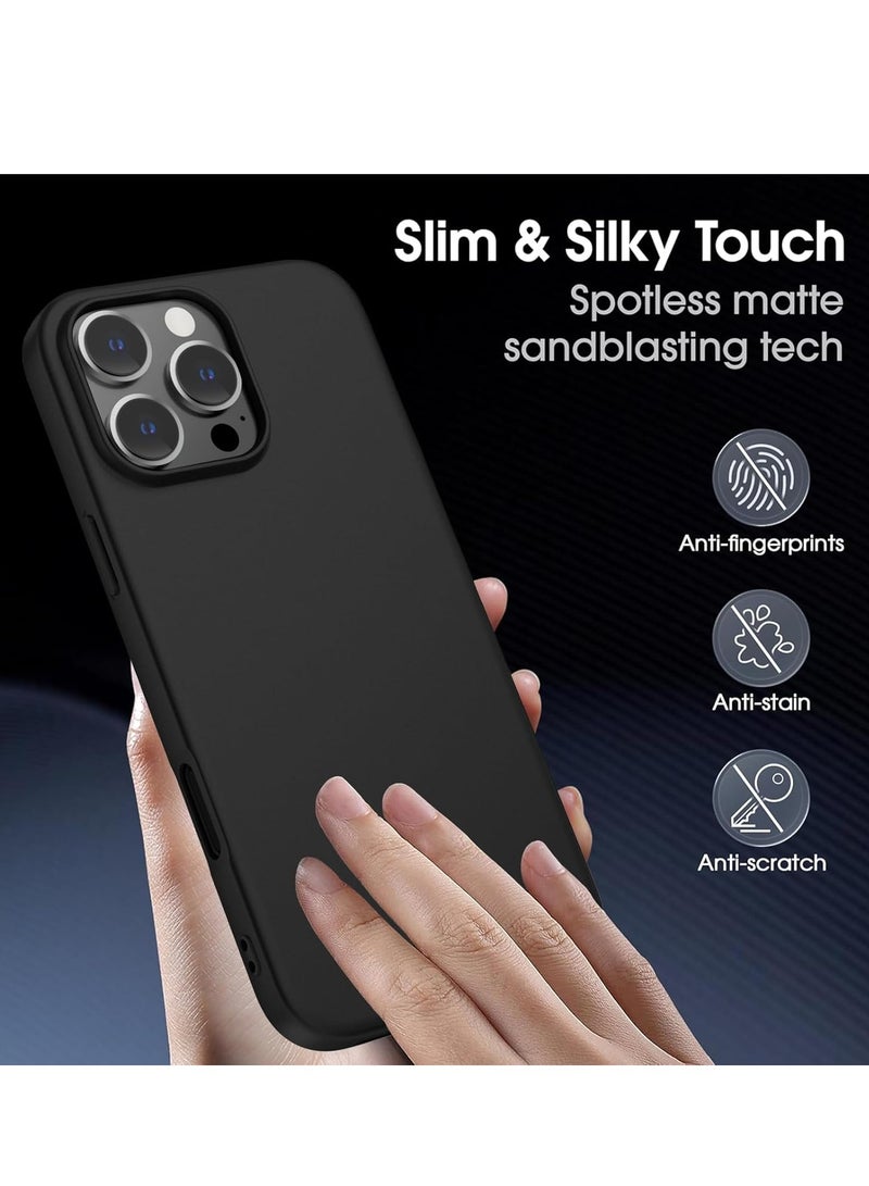 Ultra-Thin Matte Case for iPhone 16 Pro Max - Soft Touch, Anti-Scratch, Shockproof with Camera & Screen Protectors (Black) - Image 3