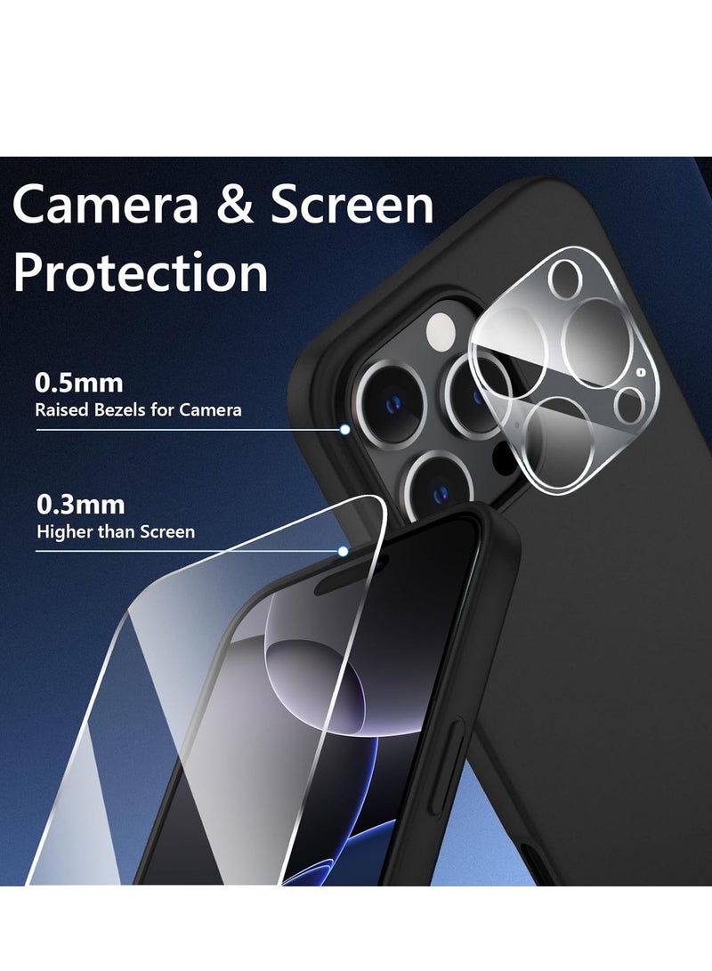 Ultra-Thin Matte Case for iPhone 16 Pro Max - Soft Touch, Anti-Scratch, Shockproof with Camera & Screen Protectors (Black) - Image 4