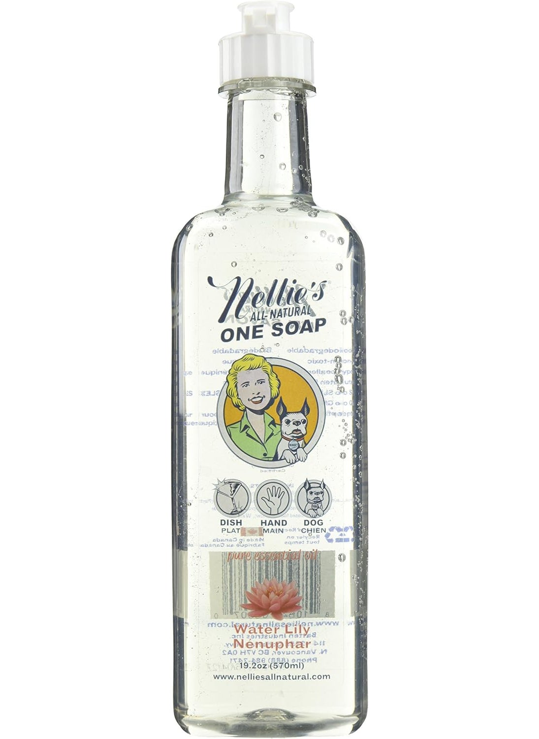 Nellie's Nellies AllNatural One Soap  192 oz  Water Lily 