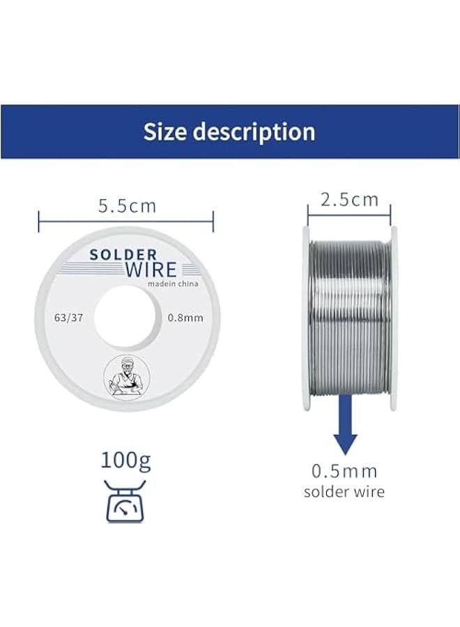 MOXO 3Pcs Solder Wire for Electronic Soldering Tin Lead Rosin Core Solder Kit 6337 Tin Lead Rosin Core Solder Wire Low Melt Electrical Solder for Electrical Devices Wires Cables (0.8mm 50g). - Image 2