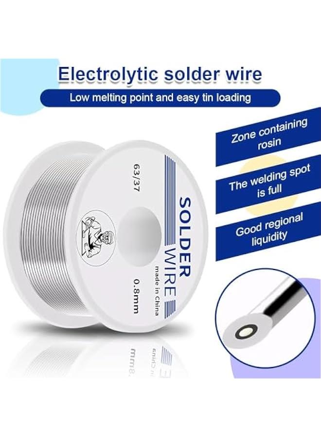 MOXO 3Pcs Solder Wire for Electronic Soldering Tin Lead Rosin Core Solder Kit 6337 Tin Lead Rosin Core Solder Wire Low Melt Electrical Solder for Electrical Devices Wires Cables (0.8mm 50g). - Image 4