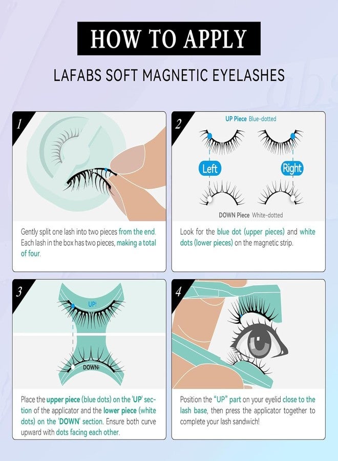 ZIPOURU Magnetic Eyelashes without Eyeliner Natural Reusable Magnetic Lashes Kit with Applicator Anime No Glue Needed Lashes 1 Pairs Manga Magnetic Eyelashes Kit For Woman - Image 2