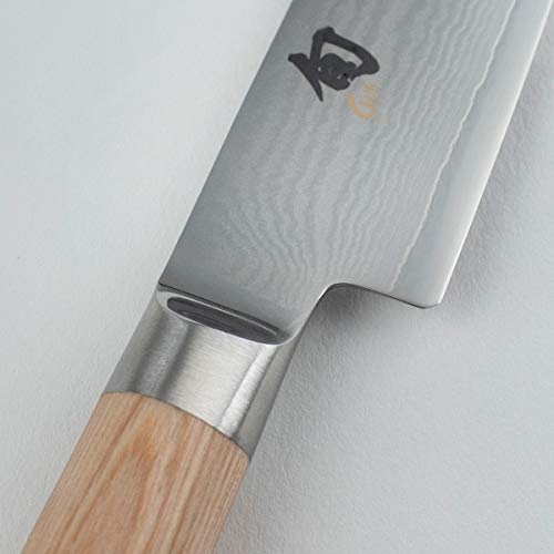 Shun Classic Blonde 6" Utility Knife, Handcrafted Japanese Kitchen Knife, VG-MAX Core with Damascus Stainless Steel Cladding, Pakkawood Handle, Precision and Sharpness for Professional and Home Chefs - Image 2