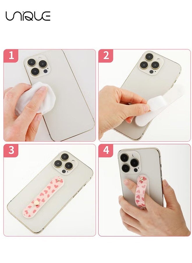 Unique Cell Phone Grips, 5 Pieces Telescopic Phone Strap Grip Holder Silicone Mobile Phone Universal Finger Strap Stand, Non-Slip Phone Brackets Belt Portable Finger Kickstand for Smartphones  - Image 5