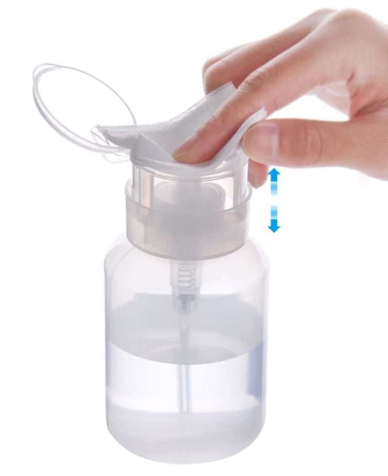 Biutee Cleaner Bottle Clear Bottle 1 PCS Push Down Empty Lockable Pump Dispenser Bottle for Nail Polish and Makeup Remover 200ml (1 PCS) - Image 1