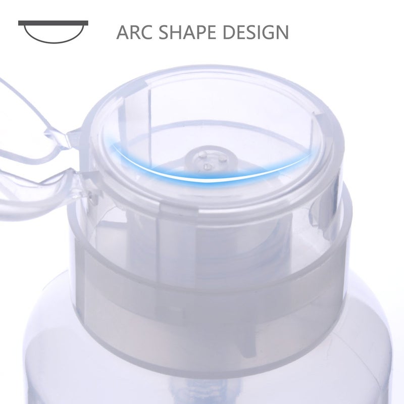 Biutee Cleaner Bottle Clear Bottle 1 PCS Push Down Empty Lockable Pump Dispenser Bottle for Nail Polish and Makeup Remover 200ml (1 PCS) - Image 3