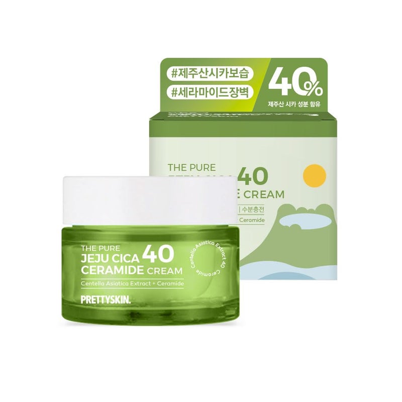 PSPRETTYSKIN Centella Asiatica Extract 40 Korean skin care Moisturizing Facial Cream 175floz52ml with Hyaluronic Acid Ceramide  Shea Butter Helps soothe sensitive and irritated skin