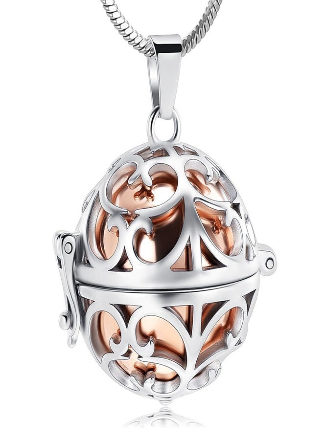 Minicremation Cremation Jewelry Urn Pendant Necklace for Ashes with Hollow Ball Keepsake Memorial Jewelry for Ashes Rose gold - Image 1