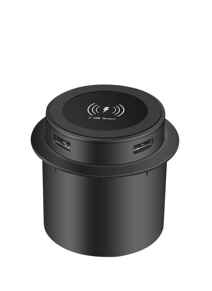 Generic - Wireless charger 3 in 1 multi-function hidden nightstand sofa armrest desktop office furniture - Image 1
