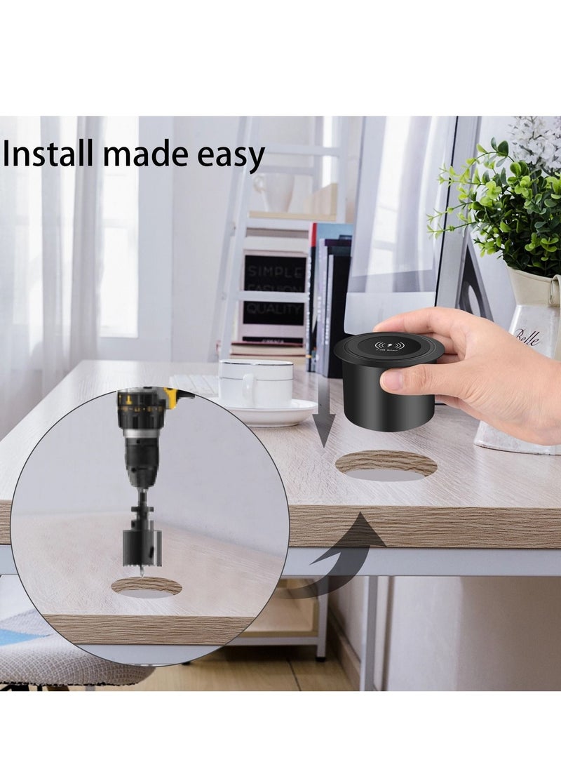 Generic - Wireless charger 3 in 1 multi-function hidden nightstand sofa armrest desktop office furniture - Image 1