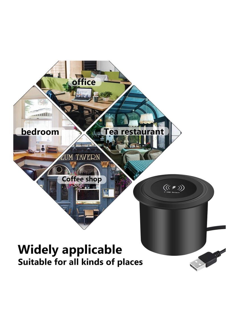 Generic - Wireless charger 3 in 1 multi-function hidden nightstand sofa armrest desktop office furniture - Image 1