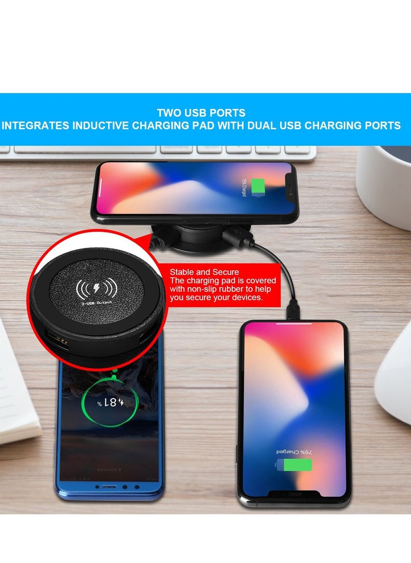 Generic - Wireless charger 3 in 1 multi-function hidden nightstand sofa armrest desktop office furniture - Image 1