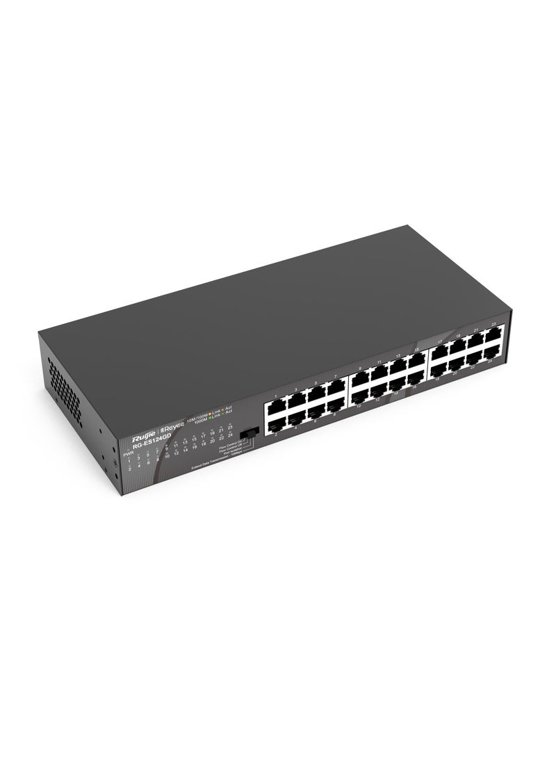 رويجي RG-ES124GD، محول غير مُدار بسرعة 10/100/1000 ميجابت في الثانية، 24 منفذًا  - Image 1