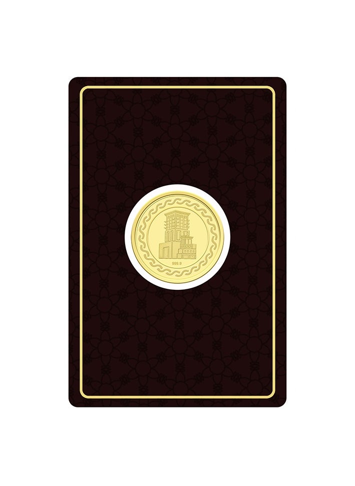 FK Jewellers 5g Gold Coin with Flower & UAE Heritage Building Design - 5 Grams 24KT 999.9 Purity  - Image 3