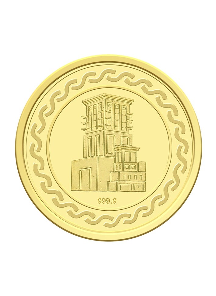 FK Jewellers 5g Gold Coin with Flower & UAE Heritage Building Design - 5 Grams 24KT 999.9 Purity  - Image 5