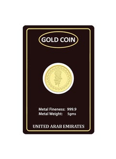FK Jewellers 5g Gold Coin with Flower & UAE Heritage Building Design - 5 Grams 24KT 999.9 Purity  - Image 2