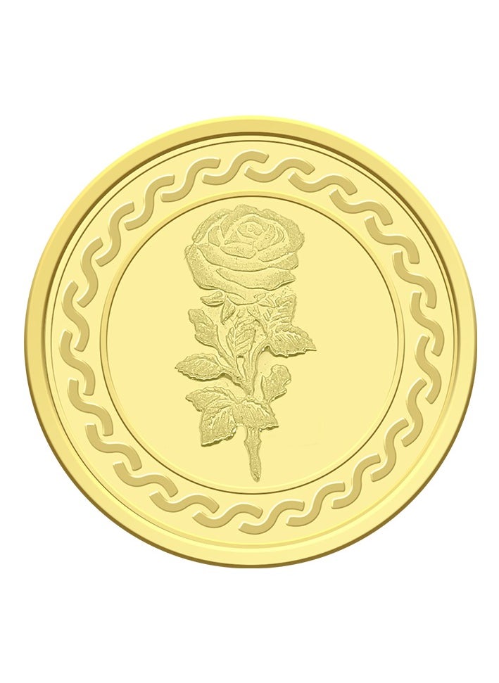 FK Jewellers 5g Gold Coin with Flower & UAE Heritage Building Design - 5 Grams 24KT 999.9 Purity  - Image 4