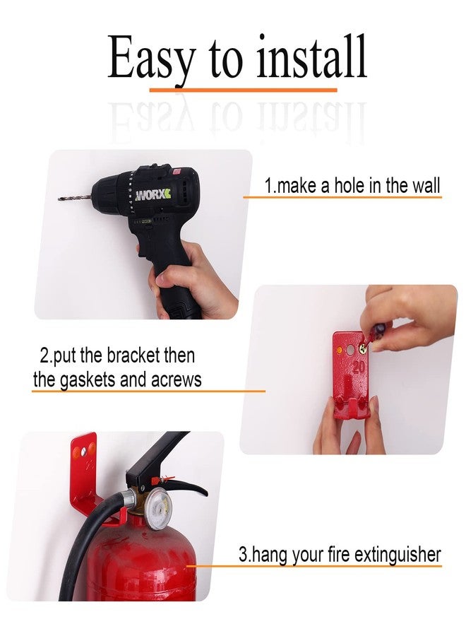 TaoBary 2 Pack Fire Extinguisher Holder and 4 Pieces Fire Extinguisher Sign Sticker, 20lb Fire Extinguisher Wall Hook Mount Bracket for Big and Small Fire Extinguishers, Indoors and Outdoors - Image 4