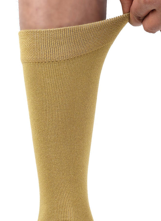 FOOTPRINTS FOOTPRINT Men 5 Pairs Anti Odour Organic Cotton Calf-Length Solid Bamboo Formal Socks - Image 5
