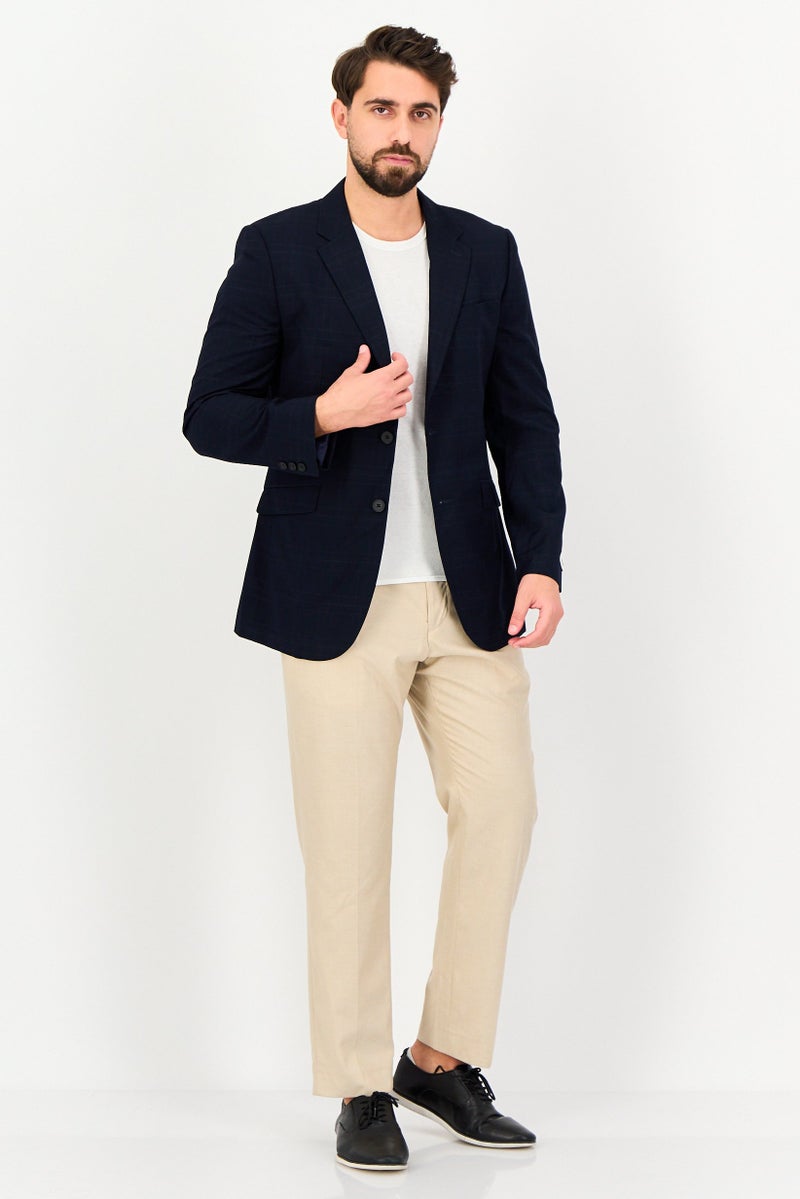 SELECTED Men Regular Fit Plaid Casual Blazer, Navy - Image 4