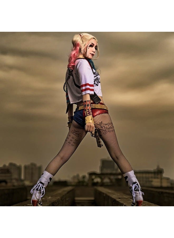 Kotbs 3 Sheets Cosplay-Inspired HARLI QUYNN Temporary Tattoos – Halloween Tattoo Stickers for Men, Women, and Kids – Clown Girl Design Fake Tattoos for Halloween, Cosplay, and Costume Parties - Image 4