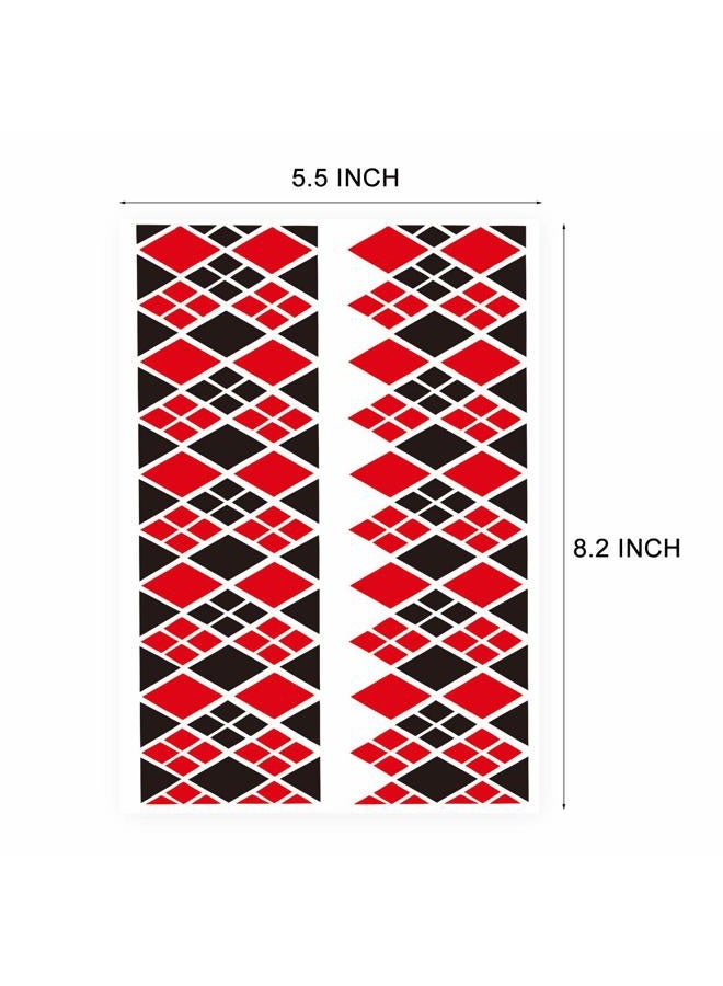Kotbs 3 Sheets Cosplay-Inspired HARLI QUYNN Temporary Tattoos – Halloween Tattoo Stickers for Men, Women, and Kids – Clown Girl Design Fake Tattoos for Halloween, Cosplay, and Costume Parties - Image 2