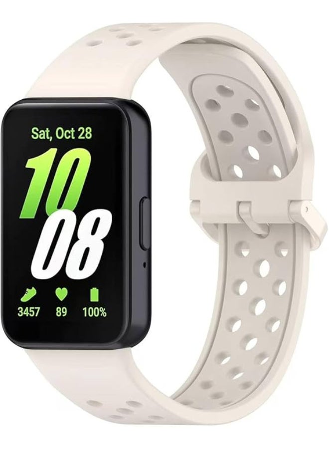 Silicone Strap For Samsung Galaxy Fit 3 (SM-R390) Watch Bracelet Replacement Sport Watchband For Samsung Galaxy Fit3Band For Women/Men, Adjustable Waterproof Strap (Silverlight)