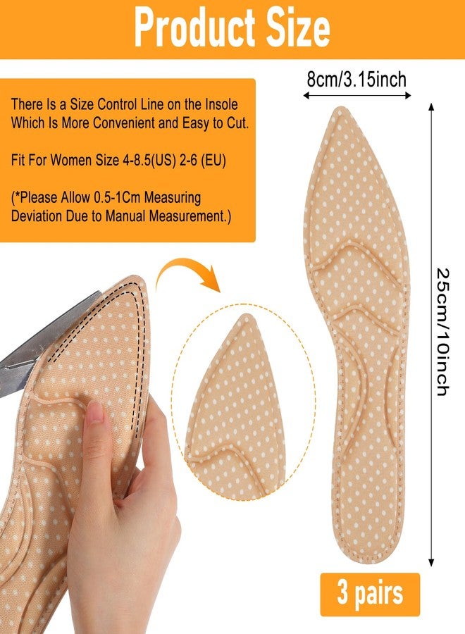 APLZGMG 4 Pairs High Heel Insoles, Women Breathable Shoe Inserts, 10 Inch Boot Inserts Foot Cushion, Comfort Sponge Shoe Pads Insert for Women Foot Pain, Arch Pain, Heel Sore, Loose Shoes (Classic 4 Colors) - Image 3
