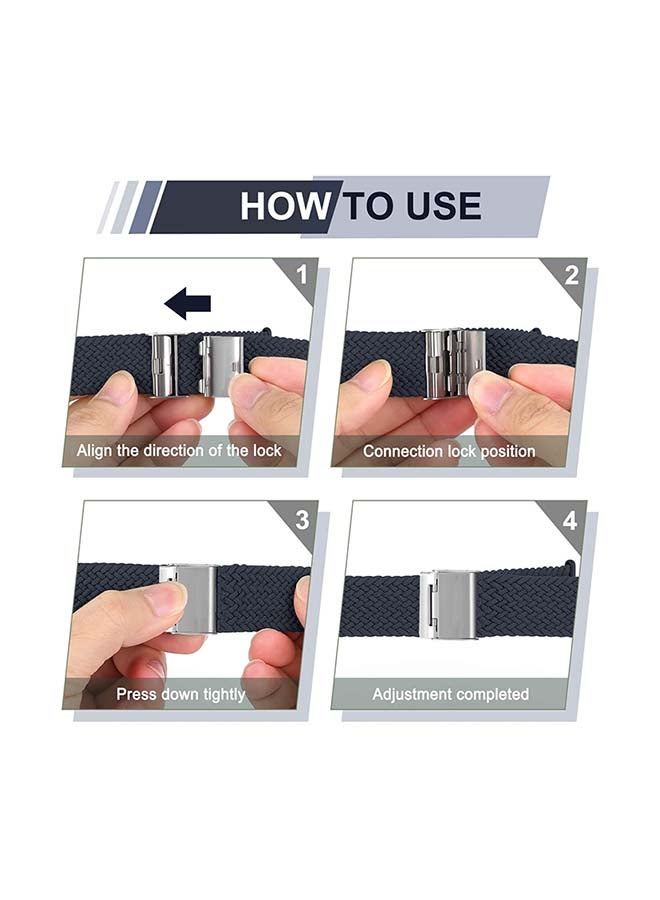 Loquat Adjustable Braided Solo Loop With Buckle Elastic Sport Bands For Apple Watch All Series 45/44/42mm Charcoal - Image 3