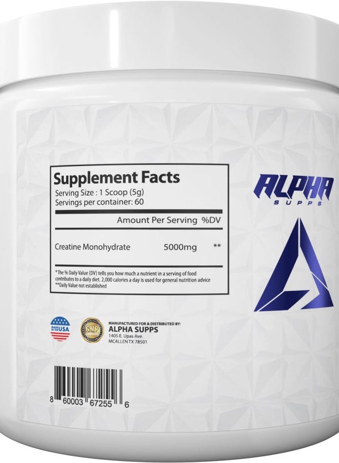 ALPHA SUPPS Micronized Creatine Monohydrate Powder - 5g (5 Grams) Per Serving, Unflavored - Helps Support Optimum Muscle Gain, Suitable for Men & Women, 300 gm - 60 Servings - Image 4