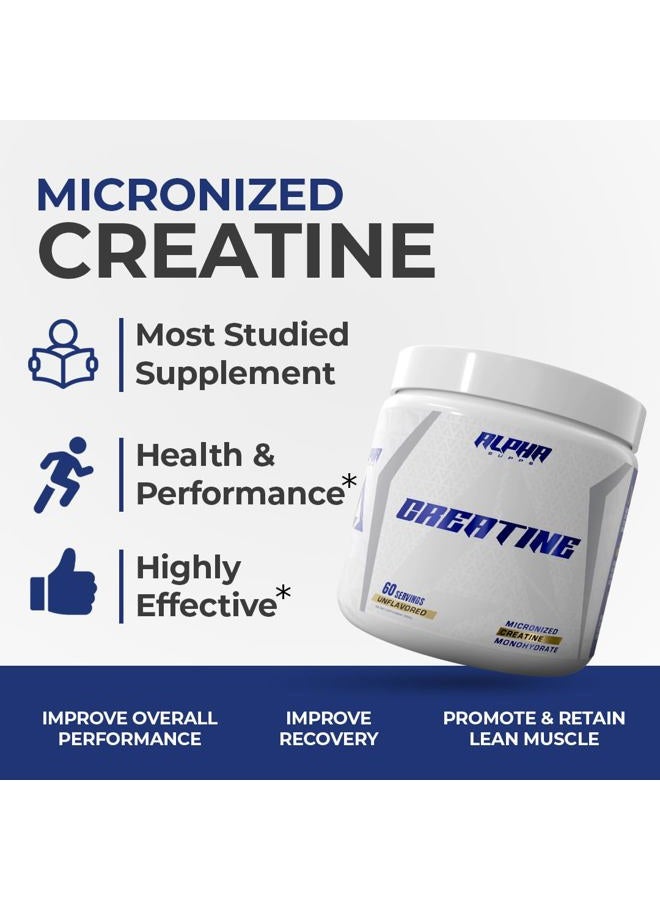 ALPHA SUPPS Micronized Creatine Monohydrate Powder - 5g (5 Grams) Per Serving, Unflavored - Helps Support Optimum Muscle Gain, Suitable for Men & Women, 300 gm - 60 Servings - Image 5