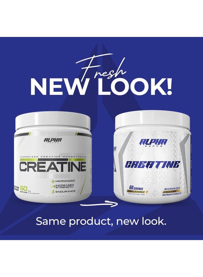 ALPHA SUPPS Micronized Creatine Monohydrate Powder - 5g (5 Grams) Per Serving, Unflavored - Helps Support Optimum Muscle Gain, Suitable for Men & Women, 300 gm - 60 Servings - Image 2