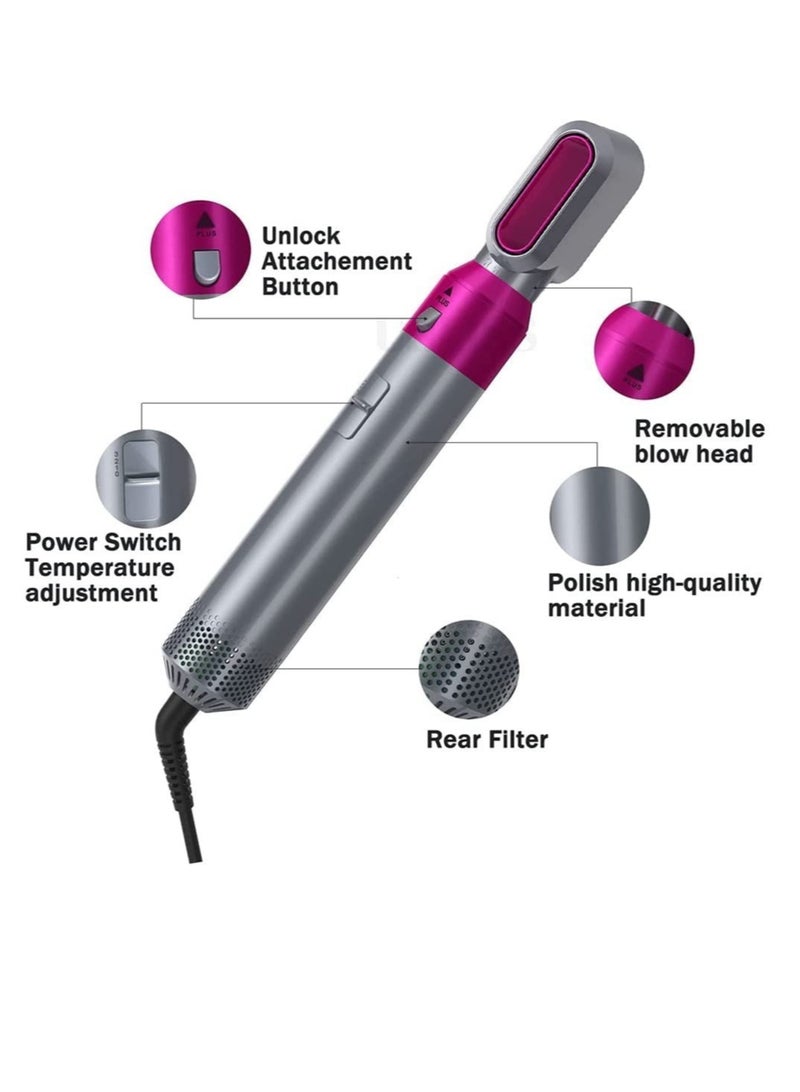 5 in 1 One Step Hair Dryer Styler Grey/Pink - Image 2