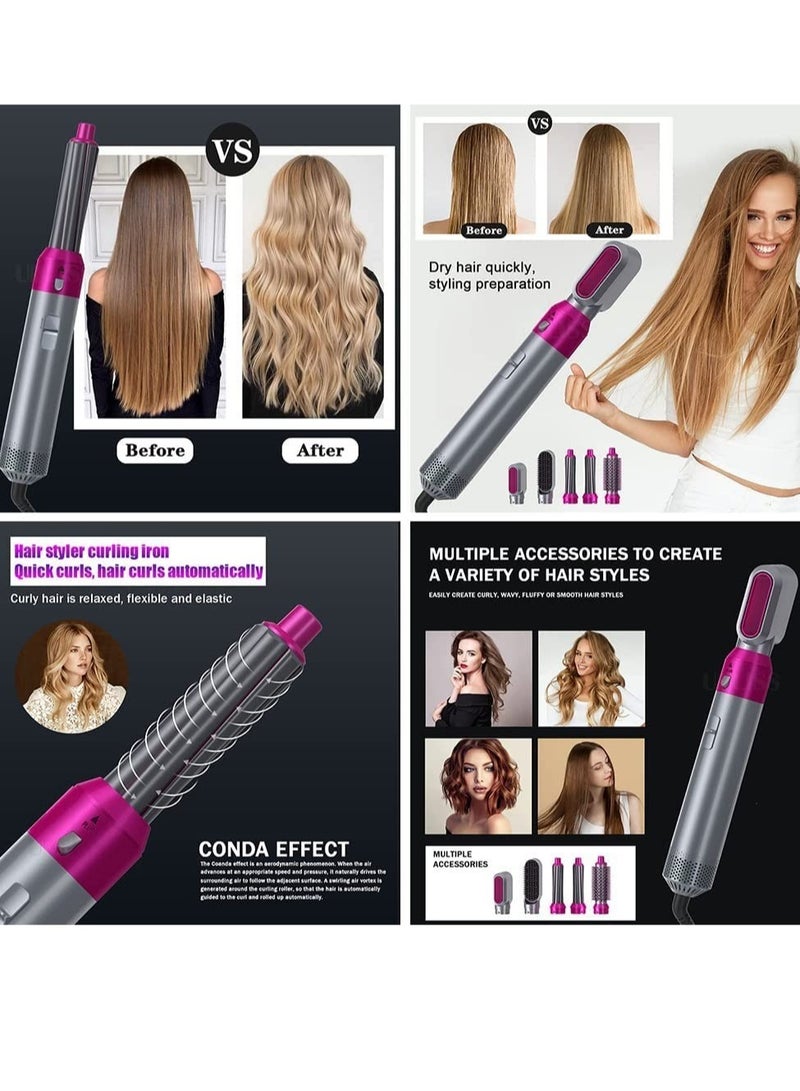 5 in 1 One Step Hair Dryer Styler Grey/Pink - Image 5