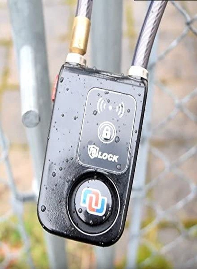 نونيت قفل Nulock للدراجات النارية/الدراجات بدون مفتاح، مزود بتقنية بلوتوث، مقاوم للماء والرذاذ، مقاوم للماء IP44، مع إنذار 110 ديسيبل، وكابل فولاذي مضفر بقطر 0.38 بوصة، و31 بوصة (إصدار 2025) - Image 3
