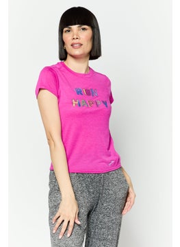 Brooks Women Sportswear Fit Short Sleeves Training T-Shirt, Magenta  - Image 1