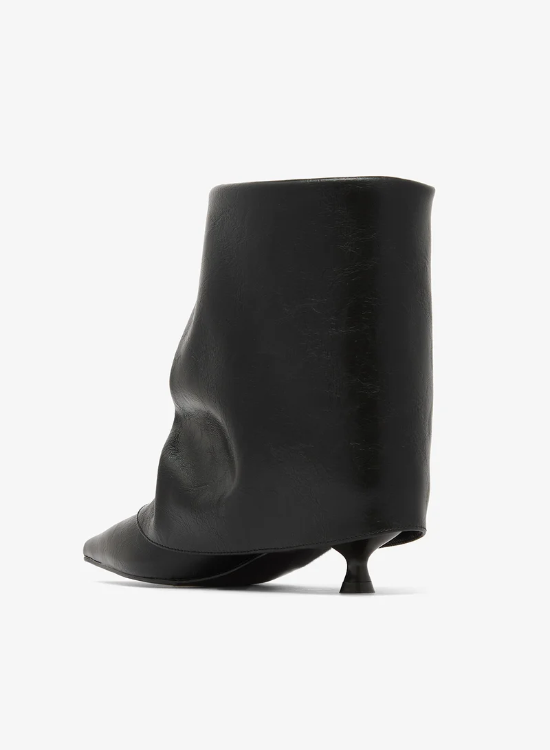 Jw Pei Black Noa Slouchy Kitten Heel Ankle Boots for Women | Best Price UAE