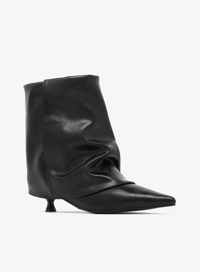 Jw Pei Black Noa Slouchy Kitten Heel Ankle Boots for Women | Best Price UAE