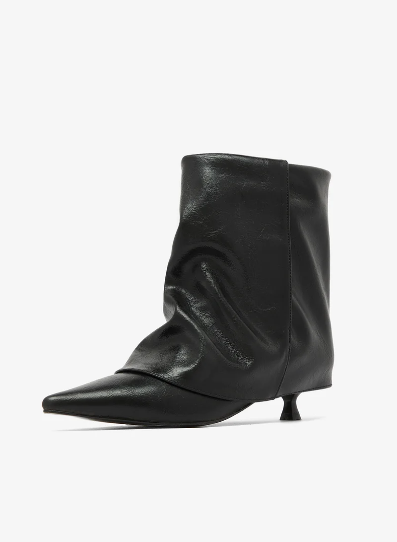 Jw Pei Black Noa Slouchy Kitten Heel Ankle Boots for Women | Best Price UAE