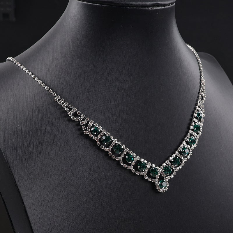 European and American Cross-Border Necklace Set, Alloy Jewelry Set for Banquet Dresses, Fashionable and Versatile Bridal Accessories Wholesale - Image 3