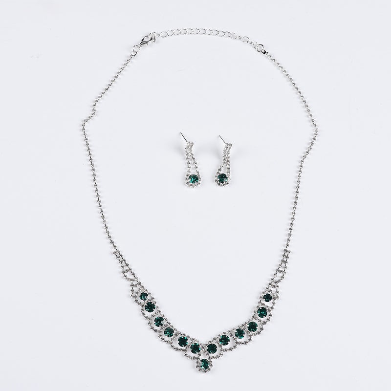 European and American Cross-Border Necklace Set, Alloy Jewelry Set for Banquet Dresses, Fashionable and Versatile Bridal Accessories Wholesale - Image 5