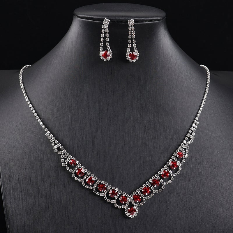 European and American Cross-Border Necklace Set, Alloy Jewelry Set for Banquet Dresses, Fashionable and Versatile Bridal Accessories Wholesale - Image 4
