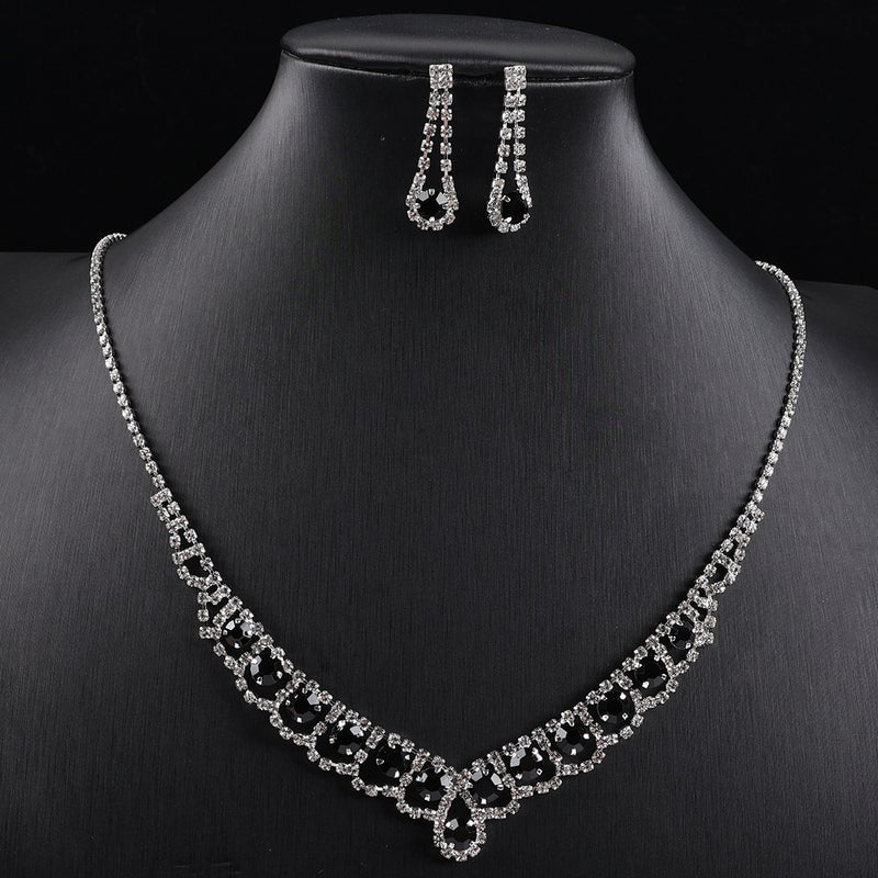 European and American Cross-Border Necklace Set, Alloy Jewelry Set for Banquet Dresses, Fashionable and Versatile Bridal Accessories Wholesale - Image 1
