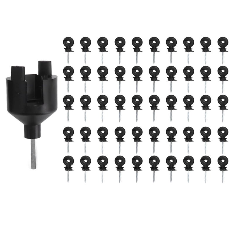 عازل السياج الكهربائي من الصلب المجلفن مع برغي البولي بروبلين عالي القوة لتربية الحيوانات - Image 1