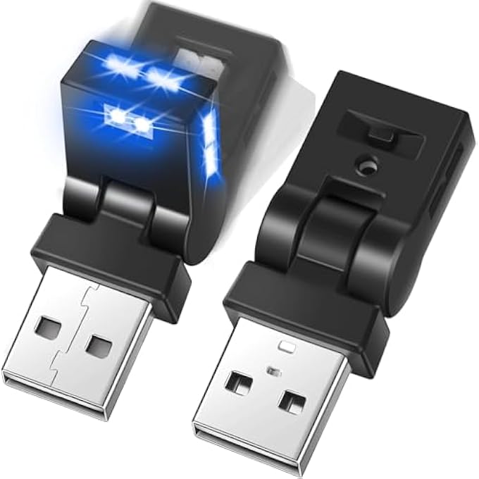 كيلا قطعتان من مصابيح LED صغيرة بمنفذ USB للسيارة، مصباح ليلي محيطي RGB مع 8 ألوان قابلة للتعتيم، إضاءة مزاجية محمولة 5 فولت، مناسبة للوحة مفاتيح الكمبيوتر المحمول والتخييم والحفلات - Image 1
