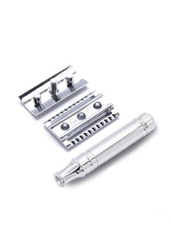 Edwin Jagger Edwin Jagger DES89LBLAMZ Classic Long Handled Double Edge Manual Eco-Friendly and Reusable Safety Razor for Men and Women for Shaving cream or Soap Fits All DE Razor Blades (Lined)  - Image 5