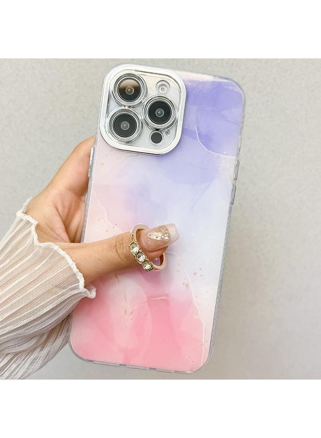 S-TOP Case For iPhone 16 Pro Electroplated Marble Texture Ring Holder Phone Case - Image 2