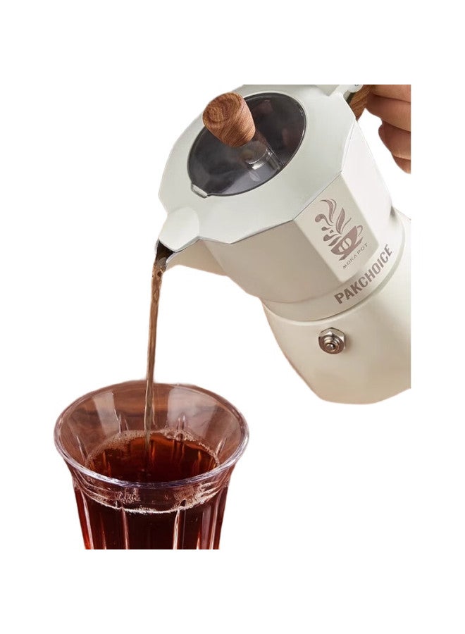 Pakchoice Moka Pot With Dual Valves, Home Italian-Style Manual Coffee Maker, Hand-Grinding Coffee Brewing Equipment Set - Image 3