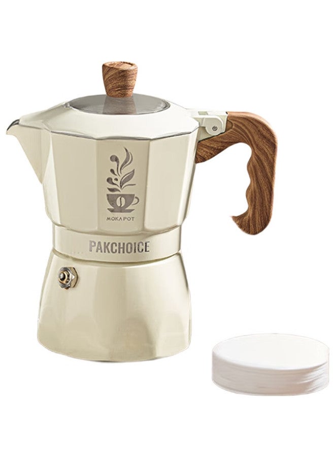 Pakchoice Moka Pot With Dual Valves, Home Italian-Style Manual Coffee Maker, Hand-Grinding Coffee Brewing Equipment Set - Image 1