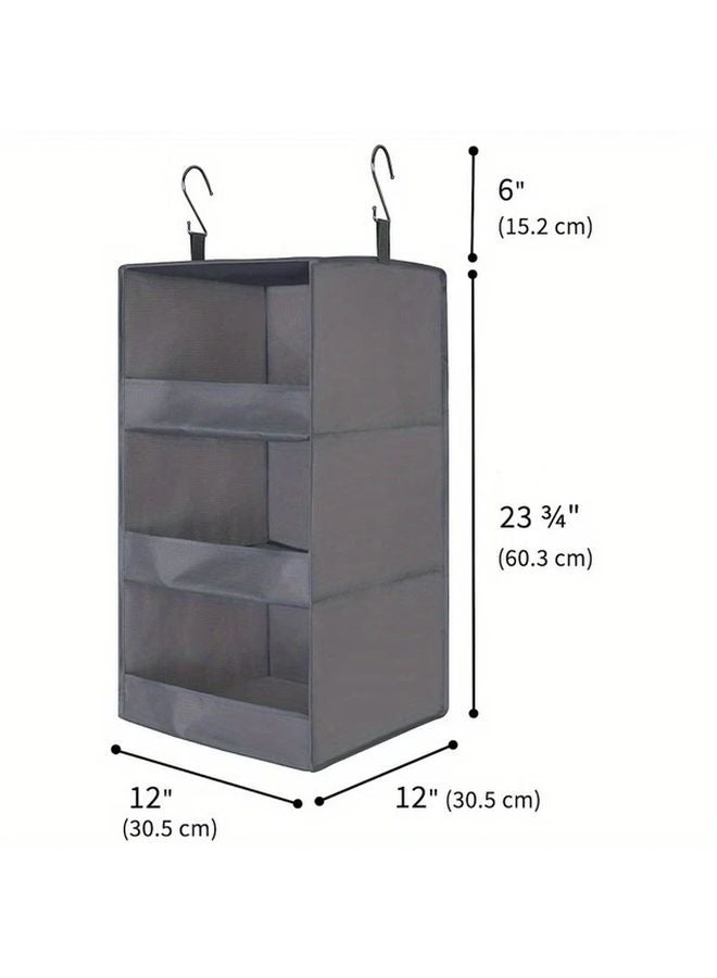 1 قطعة رف تخزين رمادي قابل للطي خزانة معلقة لمعدات التخزين في الهواء الطلق - Image 3
